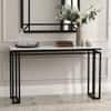 Regent Metal Console Table in Black Finish with Porcelain Top