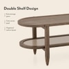 Tora XL Solid Wood And Cane With Glass Coffee Table In Danish Walnut Finish
