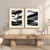 Abstract Face Black and White Set of 2 Framed Posters 45x60 cm