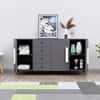 Hexa Red Multipurpose Storage Cabinet With 4 Drawer 3 Door in Slate Grey Colour