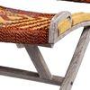 NatWest Sheesham Wood Relaxing Lounge Chair in Assorted Multi-Colour Chindi & Yellow Rope Canning