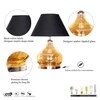 Ingram Glass and Metal Table Lamp With Black Cotton Shade