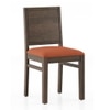 Atlas Solid Wood Dining Chair in Danish Walnut Finish & Burnt Orange Colour - Set of 2