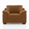 Esquel Premium 1 Seater Fabric Sofa in Ochre velvet Colour