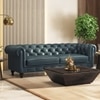 Winchester 3 Seater Luxury Italian Leather Sofa In Aegean Sea