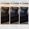 Stoa Paris Satin King Size Bedsheet with 2 Pillow Covers  Size Navy Fiesta