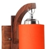 Devansh Solid Wood Electric Wall Light in Brown Colour with Orange Shade Count of 1 Light