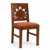 Globally Indian Yashvi Solid Sheesham Wood 6 Seater Dining Table Set 6 Chairs Terracotta Orange