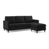Monznij Sectional Fabric Sofa - Black