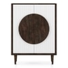 Satsuki Solid Wood Bar Cabinet (White & Walnut Finish)