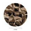 Handmade Round Wool Rug Modern Abstract Brown Beige 5 Feet Carpet