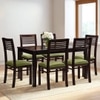 Floyd 6 Seater Dining Table Glass Top With Set Of 6 Zella Dining Chairs