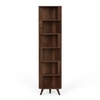 BLUEWUD Veluno Corner Shelf Bookshelf Cabinet Book Rack Organizer with Shelves for Storage D�cor Display Cabinet Floor Standing for Living Room Home Library (Brown Maple)