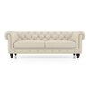 Winchester 3 Seater Half Leather Sofa In Creme Fraiche Italian Leather