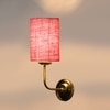 Devansh Metal Electric Wall Light in Gold Colour with Pink Shade Count of 1 Light