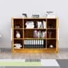 Hexa Red Bookshelf Engineered Wood Display Cabinet with Storage in Giant Wood Colour
