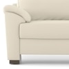 Farina 3 Seater Half Leather Sofa In Creme Fraiche Italian Leather