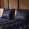 Stoa Paris Satin King Size Bedsheet with 2 Pillow Covers  Size Navy Fiesta