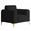 Veniza Velvet 1 Seater Sofa In Black Colour