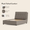 Bornholm Upholstered Storage Bed In Hydraulic in Queen Size with Shitake Beige Colour