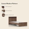 Macy Engineered Wood Single Size Non Storage Bed In Classic Walnut Finish