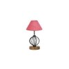 Oaklynn Pink Jute Table lamp with Wood & Iron Base