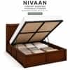 Nivaan Solid Wood Comfort Queen Bed Hydraulic Storage Provincial Teak Finish Mattress 60 x 78 Inches