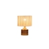 Alaina Round Bamboo Table lamp with Natural Wood Base