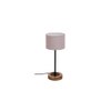 Frankie Grey Fabric Shade Table Lamp with Natural Wood & Iron Base