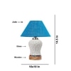 Devansh Conical Turquoise Jute Shade Lamp With Wood & Mosaic Glass Base For Decoration/Office/Home/Gifting/Study For Decoration/Office/Home/Gifting/Study -(10X10X14.5) Inches -A