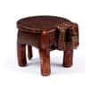 Desert Art Wooden Handpainted Copper Elephant Chowki 6 Inch