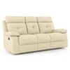 Raphael Leatherette Three Seater Manual Recliner in Off White Colour