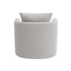 Oxford Boucle Fabric Lounge Chair in White Colour