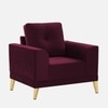 Nency Velvet 1 seater Sofa Red wine