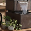 Brown Tabletop Wall Back Water Fountain