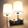 Eliante Cloth Shade Wall Lights Mild Steel & Glass Material Chrome & White Finish