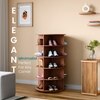 360° Rotating Shoe Rack 5-Tier in Brown – Contemporary Space-Saving Shoe Organizer