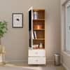 Hexa Engineered Wood Bookshelf Multipurpose Storage Rack in Giant Wood and Frosty White Colour