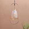 Eliante Hanging Light, White Glass Shade, Mild Steel And Wood, 1 Bulb