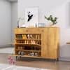 Hexa Red Engineered Wood Shoe Rack in Giant Wood Colour