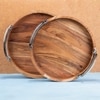 Ireka Home Atithi Wooden Serving Tray with Iron Handles – Small