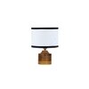 Asa white & black cotton table lamp with Natural Wood Base