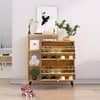 Hexa Red Engineered Wood Shoe Rack in Giant Wood Colour
