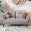 Jonas 2 Seater Leatherette Sole in Oyster Grey Colour