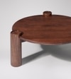 Wellc Solid Wood Coffee Table In Dark Brown Finish