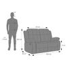 Griffin Fabric Two Seater Manual Recliner in Carbon Grey Colour