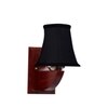 Devansh Wood Wall Mounted Lamp With Black Cotton Shade
