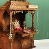 D'Dass Honey Finish Solid Sheesham Wooden Temple For Pooja