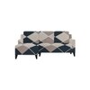Left Aligned 2 Seater Left Aligned Chaise Navy Cubes Sofa Cover