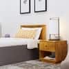 Hexa Engineered Wood Modern Single Bed With Headboard With Storage In Slate Grey And Giant Wood